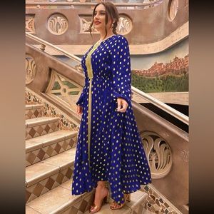 Plus Gilding Dot Bishop Sleeve Maxi Dress!